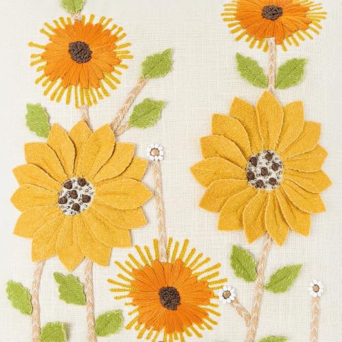 Image of haus & kinder Cushion Cover 16 x 16 Inch | Embroidered Decorative Cushion Cover for Sofa, Bed & Home Decor | Ochre Spire Mustard | Pack of 1