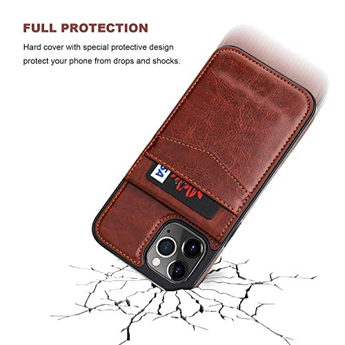 Kihuwey Compatible With Iphone 12 Pro Max Case Wallet With Credit Card Holder, Premium Leather Magnetic Clasp Kickstand Heavy Duty Protective Cover For Iphone 12 Pro Max 6.7 Inch(Brown) #TOP5