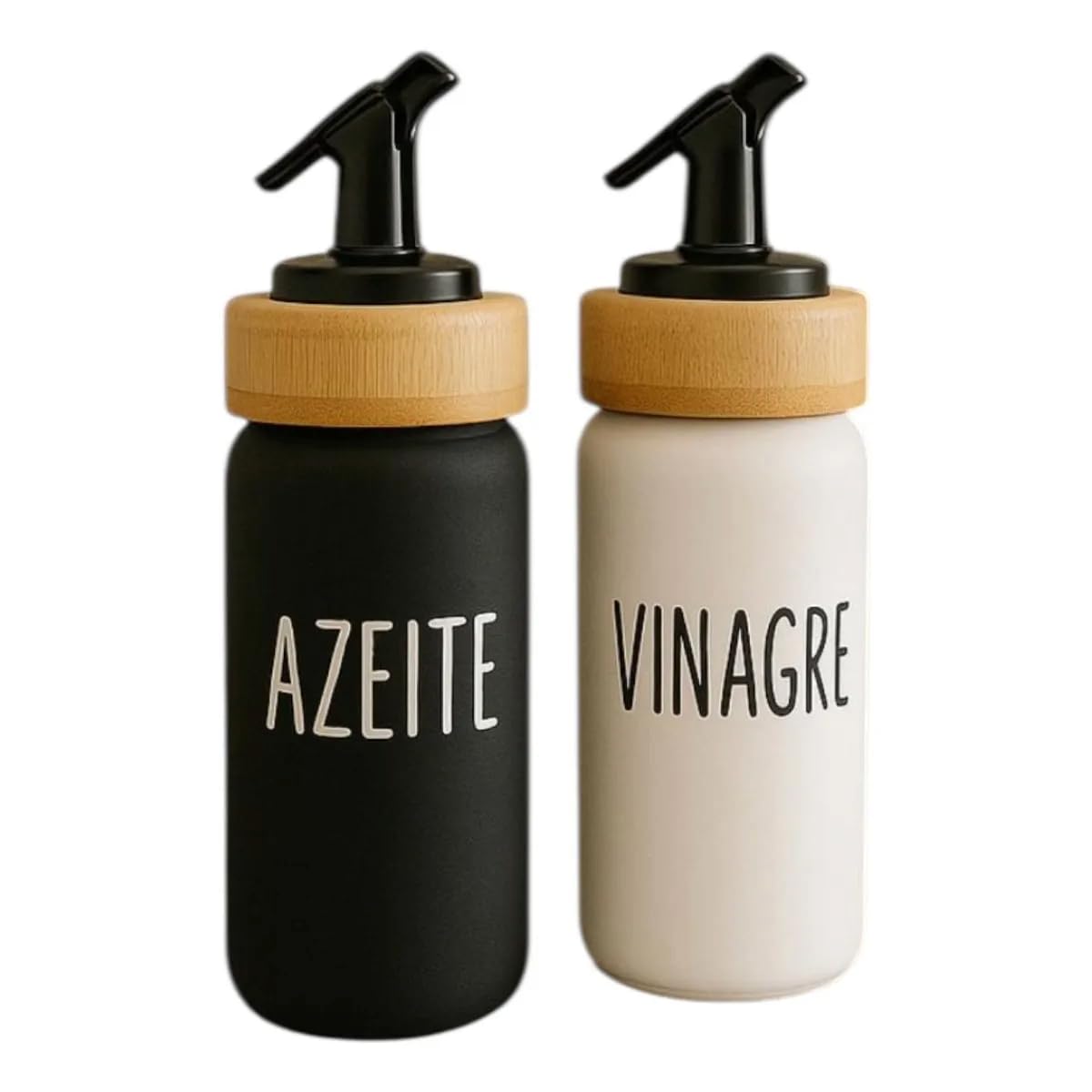 Galheteiro de Vidro 220ml com Tampa de Bambu – Conjunto Azeite e Vinagre Hauskraft Doha |