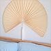 ChumDecor Fan Wall Decor, Japanese Giant Fan, Large Bamboo Fan Wall Art For Boho Hanging Headboard, Decorative Folding Fans For Over Bed, Asia Trending (Ivory 63inch)