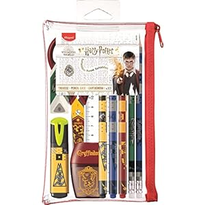 Maped – Harry Potter School Supplies Kit 10 pieces – Scissors – 1 pencil sharpener – 1 eraser – 1 highlighter – 3 fine tip pens – 2 coloured graphite