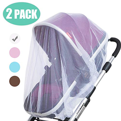 2 Pack Baby Mosquito Net for Strollers Carriers Car Seats Cradles, Portable Durable