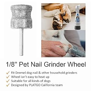 Diamond Dog Nail Grinder for Dremel, Diamond Bit for Big Dog&Pets Nail Care, 1/8'' Nail Dremel Tool for Dogs, for Animals Nail Care & Home Grinder Tools