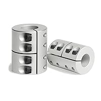 Vista 7 de Acoplamientos de abrazadera rígida de 8 mm a 10 mm, acoplamiento de eje de aluminio de 32 de diámetro y 45 de longitud, conector de acoplador de eje