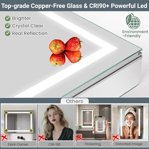 Tifullhome TFGBE100162-3 Medicine Cabinet With Lights 30X26 Inch thumb #8