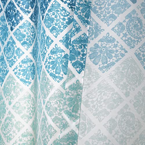 Lush Decor Medallion Ombre Window Curtain Panel Pair, 84" L X 52" W, Blue & Navy #TOP4