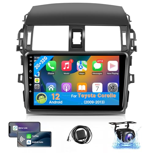 Leadfan Car Stereo for Toyota Corolla 2009 2010 2011 2012 2013 Radio Compatible with Wireless Apple Carplay 9'' Touch Screen in-Dash GPS Navigation Bluetooth WiFi Mirror Link Unit Backup Camera 2+32G