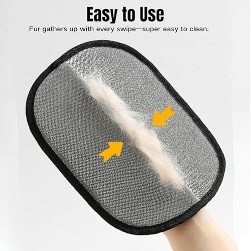 Image of Pet Hair Removal Glove - Static-Enhanced Grooming Mitt for Dogs & Cats - Reusable, Gentle Massage & Hair Remover for Sofa, Carpet, Car Seat - 23.5x18cm