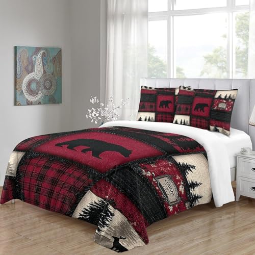 Housse de couette ours 3D imprimé idée cadeau enfant lit 140x200cm - 8