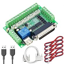DAOKI DC 12-24V CNC 5-Axis Mach3 Interface Board with Optical Coupler, Parallel Port, USB, XH2.54 Cables for Stepper Motor Driver