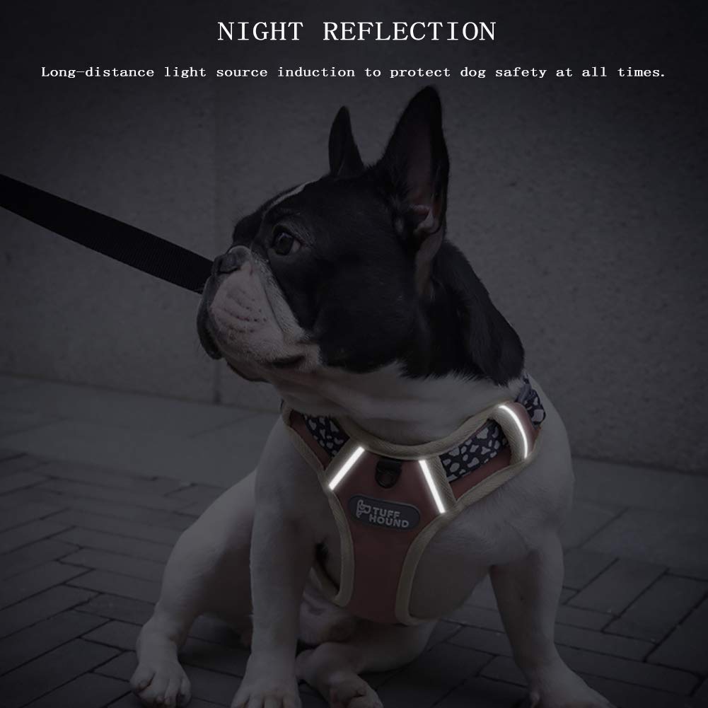 No Tire Arnés para Perros Pequeño Mediano Grande, Arnés Reflectante para Cachorros Chaleco para Mascotas Arnés Acolchado Ajustable para Entrenamiento Caminar (Incluye Correa Gratis),M