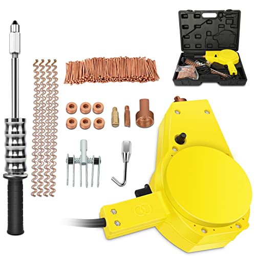 Stud Welder Dent Repair Kit, Welding Equipment 110V 2KW 1500A 4.5V Stud Gun Dent Puller Kit with Complete Accessories, Spot Welding Machine for Auto Body Repairing (Car Body Panel)