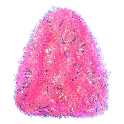 FUSHENMU 32.8 Ft Christmas Tinsel Garland,Iridescent Pink Hanging Metallic Twist Garland for Xmas Tree Decorations Wedding Party Supplies