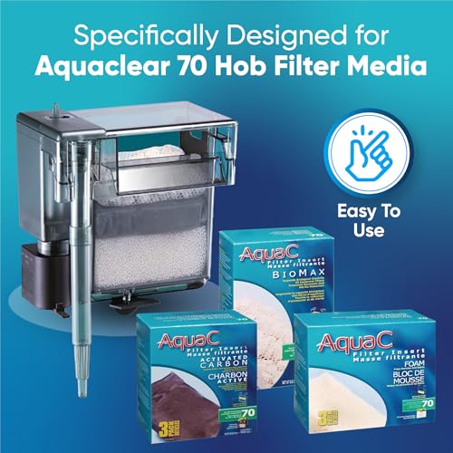 Image of AquaClear 70 HOB Maintenance & Replacement Filter Media Kit, Including Trident Nova Mesh Bags (AquaClear Activated Carbon 3-Pack, Filter Foam Sponge 3-Pack, BioMax Media)