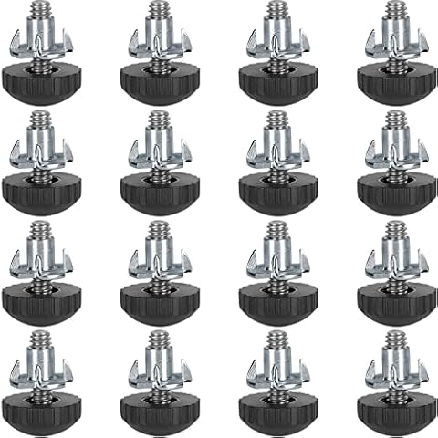 Anwenk 1/4” Stainless Steel Screw Furniture Leveling Feet Screw-in Threaded Furniture Levelers Adjustable Table Chair Levelers Feet Glides for Chairs Tables Cabinet Patio Furniture- 16Pack Cover