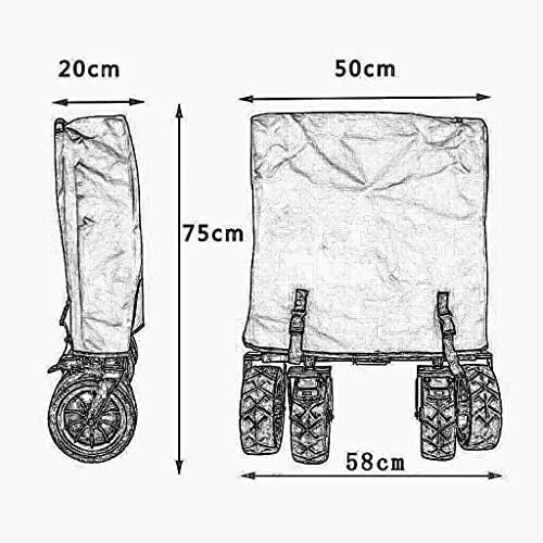 Carrito de la compra plegable resistente – Carrito de jardín multifunción para acampar al aire libre, fotografía y viajes familiares con doble freno