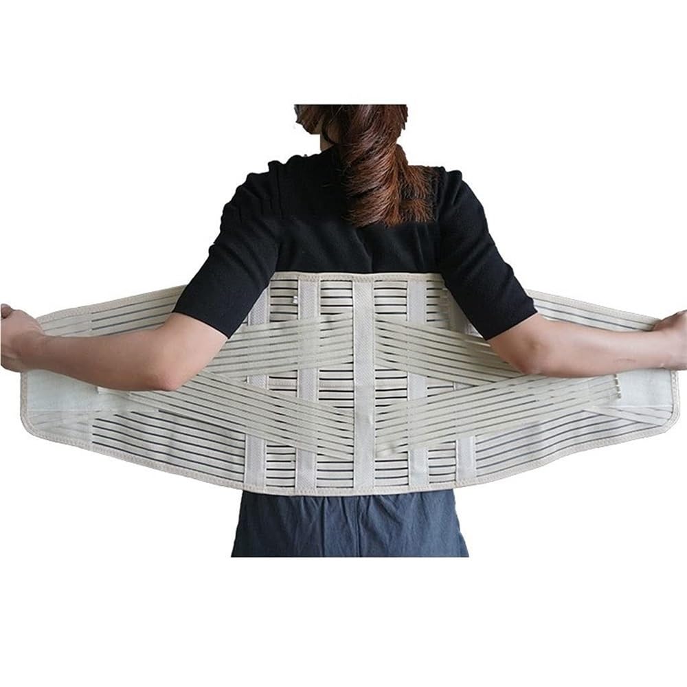 Extra-Wide Lower Back Brace Lumbar Support Decompression Belt for Herniated Disc &amp; Sciatica - Unisex Waist Trainer (X-Large, Gray)