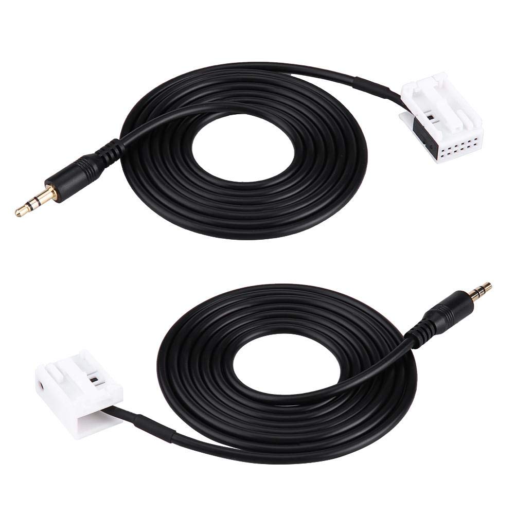 Kabel pomocniczy 207, Tbest Adapter AUX do samochodu, kabel pomocniczy AUX do samochodu, akcesoria samochodowe do radia samochodowego z narzędziami do usuwania radia adaptacyjnego