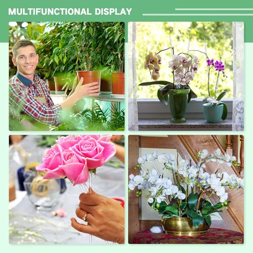 Image of Vicenpal 30 Pcs 16 Inch Clear Acrylic Rods 2 mm Plant Stakes Acrylic Dowel Rods Plant Support Stakes Round Strip Sticks for Party DIY Crafts Decorations Gardening