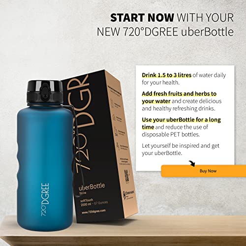 Image of 720DGREE Water Bottle 2l inchuberBottle inch softTouch +Sieve - BPA-Free, Leakproof, Reusable Drinking Bottle - XXL Sports Bottle for all Day Hydration, Gym, Fitness, Office, University, Hiking, Travel