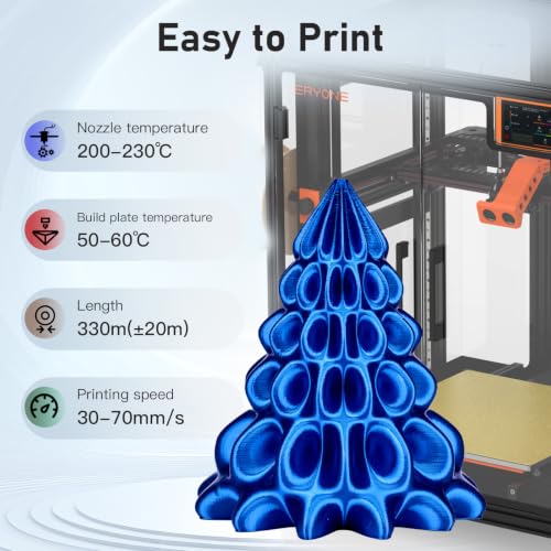 Image of ERYONE Silk Filament PLA+ 1.75mm Upgraded Shiny 3D Printer Filament, Gloss Finish, Fit Most FDM Printer Stable Printing,1kg (2.2LBS) /Spool, Blue