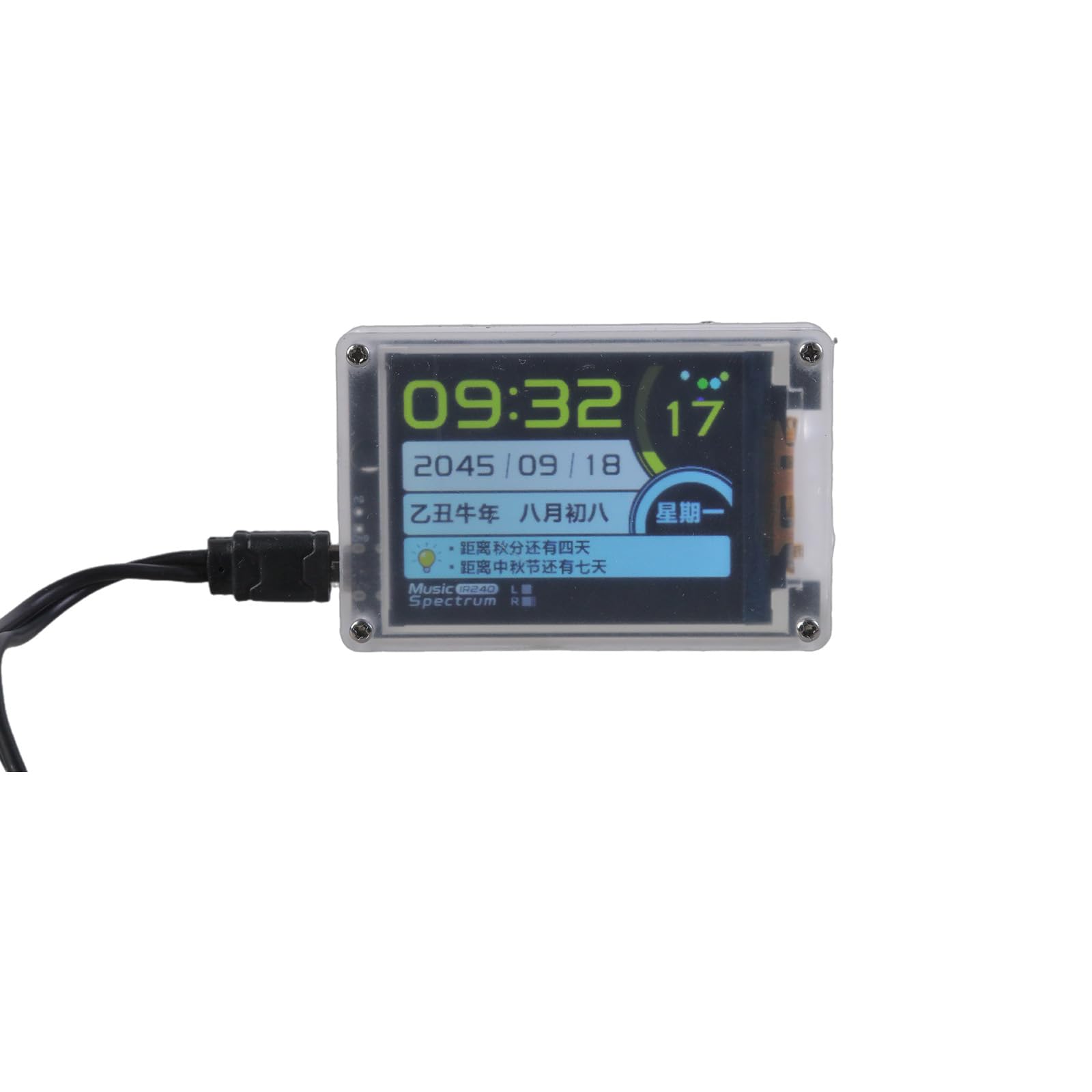 Reloj con pantalla de sonido preciso que incluye visualización del espectro musical Adecuado para sistemas de estudio Dispositivo de sonido con control remoto de varias configuraciones