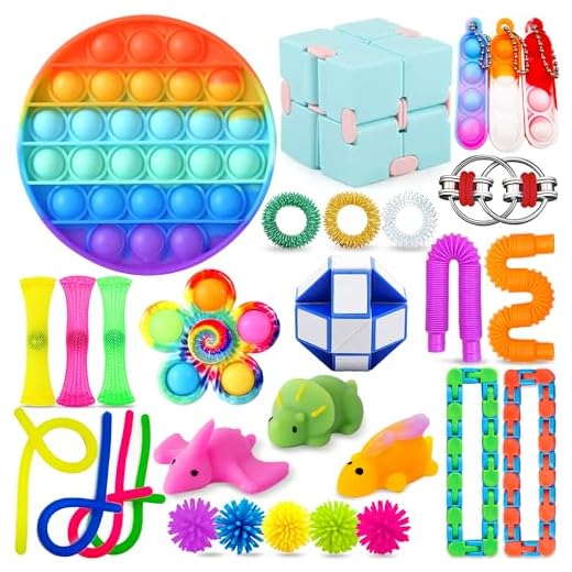 Chennyfun Stressabbau-Spielzeug Set, 30 Pcs Sensory Zappeln Anti Stress Spielzeug- Infinity Cube Sensorisches Spielzeug Set, Fidget Toys Set Für Kinder Und Angst Mit Angstlust, Autismus Und ADHS