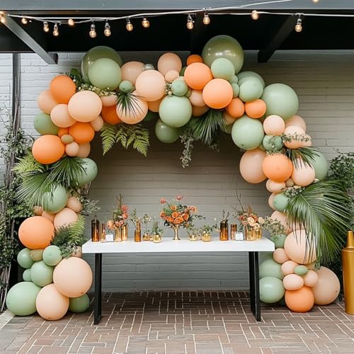 Image of 108Pcs Double Stuffed Dusty Green Balloon Garland Arch Kit