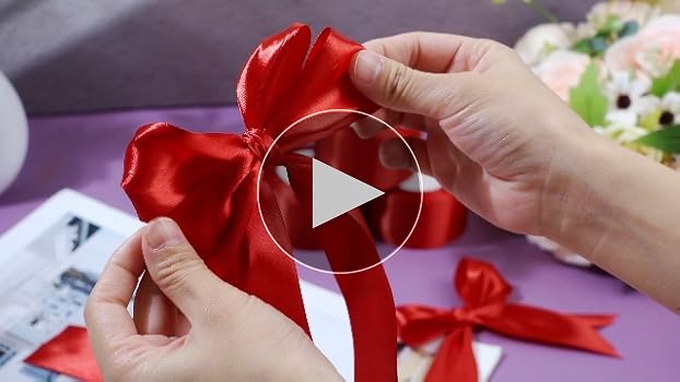 Amazon.com: Zeyune 4 Rolls Burgundy Satin Ribbon 2” x 96