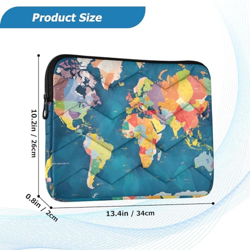 Funda para portátil 13-14 pulg con diseño de mapa miniatura 3