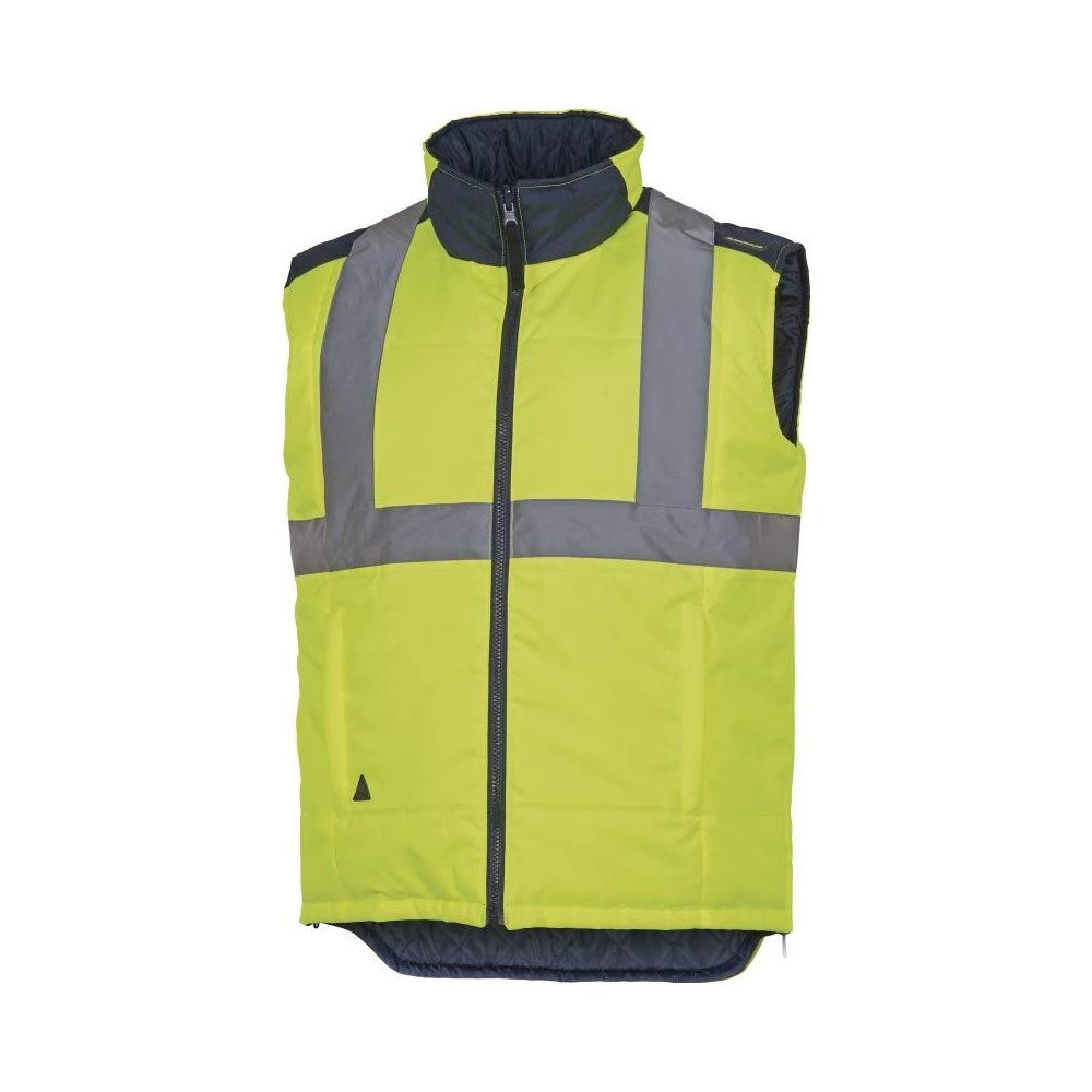 Delta Plus ind. haute visibilité – GILET AV réversible Oxford Taille – M Jaune fluo/bleu marine