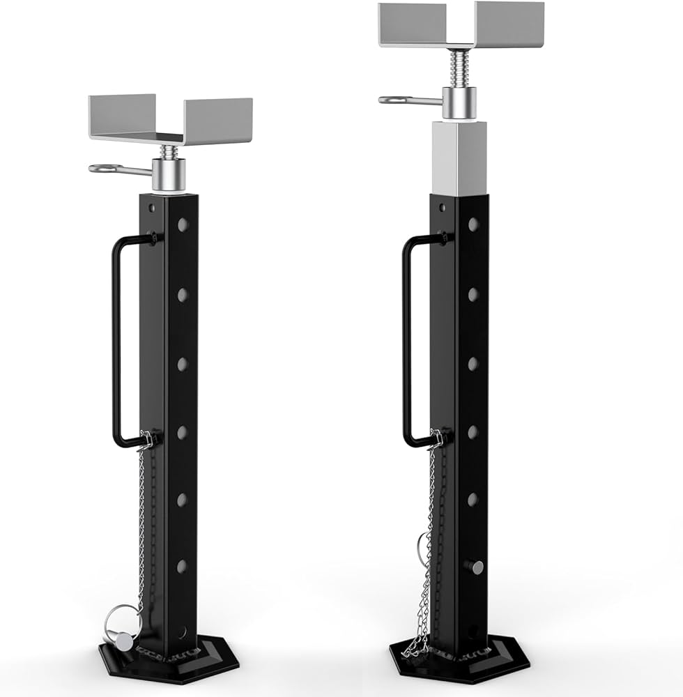 RV Slide Out Support Jacks, Camper Slide Out Supports Stabilizer Jacks 2 Pcs Adjusted From 15'' To 35'', Heavy Duty Rust Resistant Steel For 5th Wheel