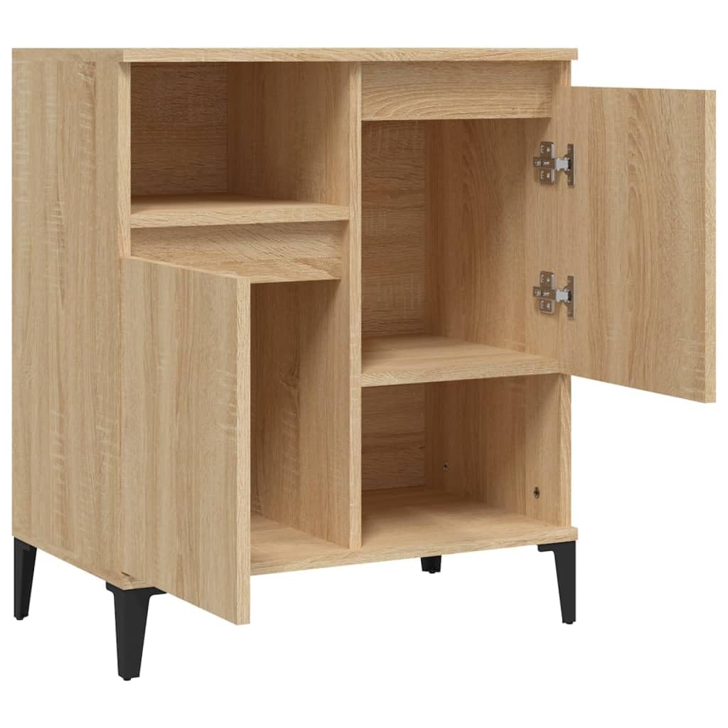 Credenza in rovere Sonoma, 60 x 35 x 70 cm, cassettiera per soggiorno con 4 scomparti, armadietto da corridoio e comodino, credenza per soggiorno e camera da letto