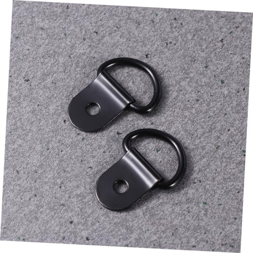 Image of Angoily 60pcs Black D-Ring Buckle Hooks Sturdy Hanging Hardware for Picture Frames d Hooks Strong Adhesive