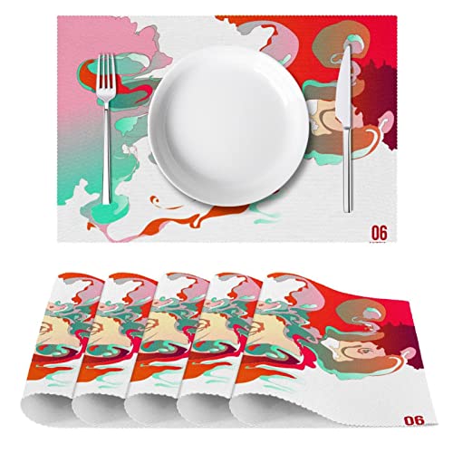 Set de table antidérapant lot de 6 résistant à la chaleur pour dîner chic - 3