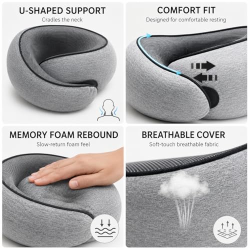 Almohada Viscoelástica de Viaje U-SOFT Portátil miniatura 4