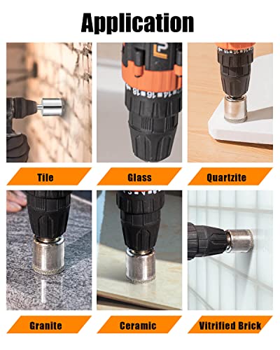 Image of Diamond Drill bits, 15 PCS Diamond Hole Saw Drill Bit Set for Tile Pot, Glass Drill bits for Ceramic Bottles Porcelain Marble Granite Stone