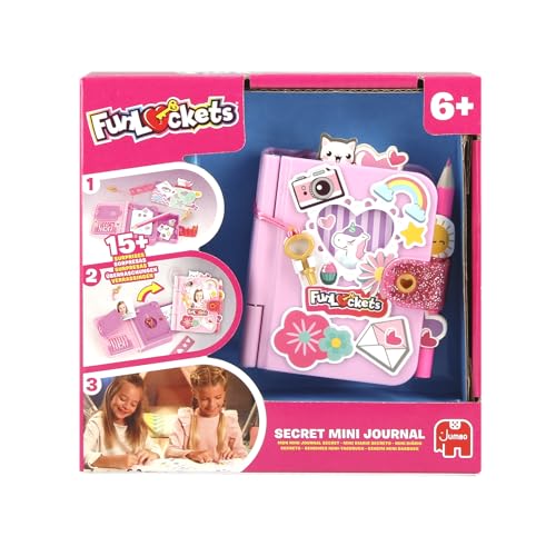 FUNLOCKETS Mini Diario Secreto con mas de 15 sorpresas, a partir de 6 años, Juguete para niños y niñas, Juguete para explorar