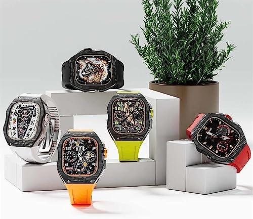 Kit mod Apple Watch Ultra 49 mm | Boîtier carbone composite et bande caoutchouc