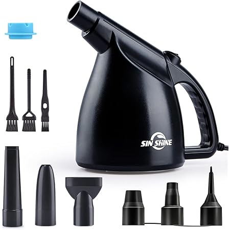 Compressed Air 550 watts - Electric Air Duster Replaces Canned Air - Electric Duster for Cleaning Gaps, Computer, Keyboard, Replaces Compressed Air Can - Dust Blower (Black-UK)
