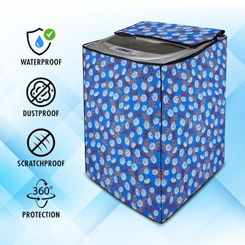 Image of Lithara Top Load Fully Automatic Washing Machine Cover for LG, Samsung, IFB, Whirlpool, Suitable for 6 KG & 6.5 KG - Waterproof, Dustproof Cover (Print-1)