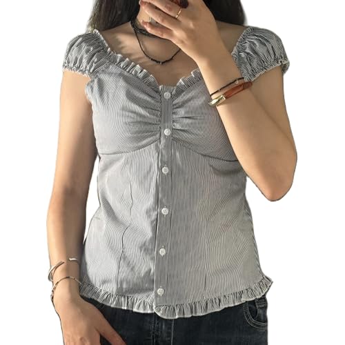 Amazon.com: Womens Y2k Fairy Grunge Shirts Cap Sleeve Scoop Neck