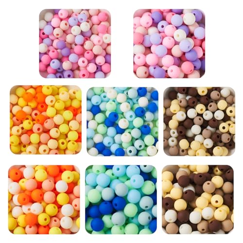 Bestewelry 800 pcs Round Frosted Acrylic Beads 6mm 8mm Matte Candy Color Bead Jewelry Loose Spacer Beads for DIY Necklace Bracelet Jewelry Making Beading Supplies - Image 2