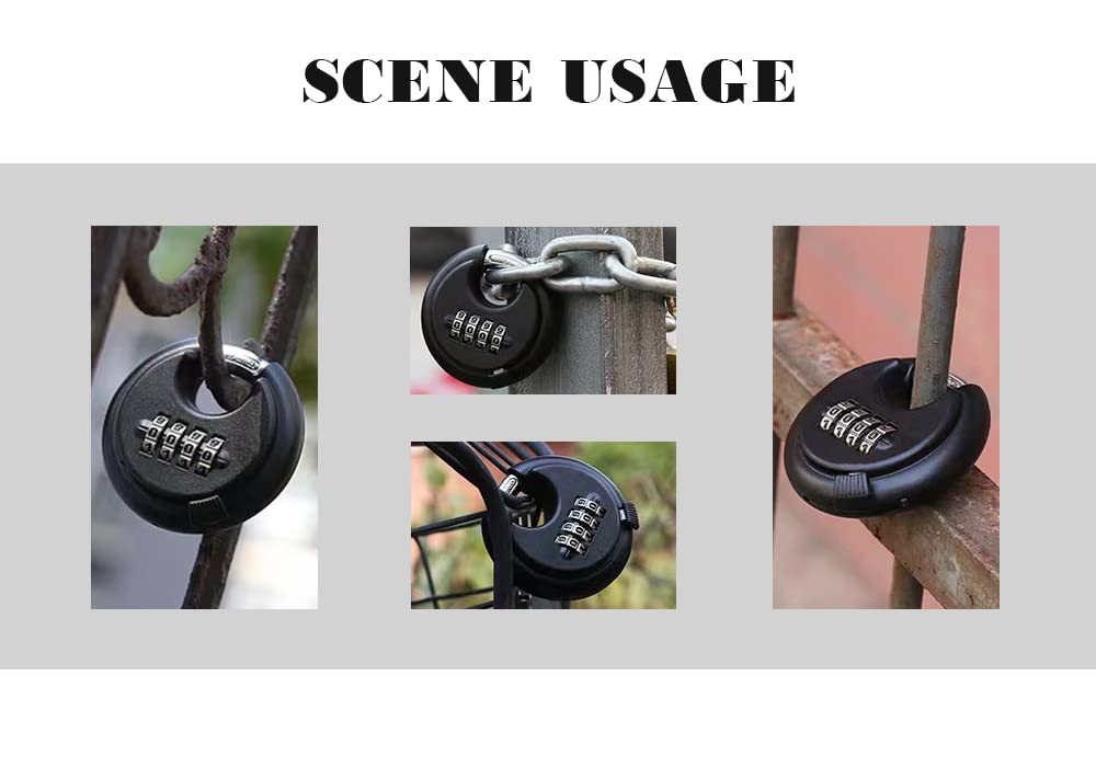 Emoly Lot De 2 Cadenas à Combinaison à 4 Chiffres Pour Extérieur Résistant Aux Intempéries Pour Casier De Gym, Armoire à Moraillons, Clôture, Boîte à Outils (noir