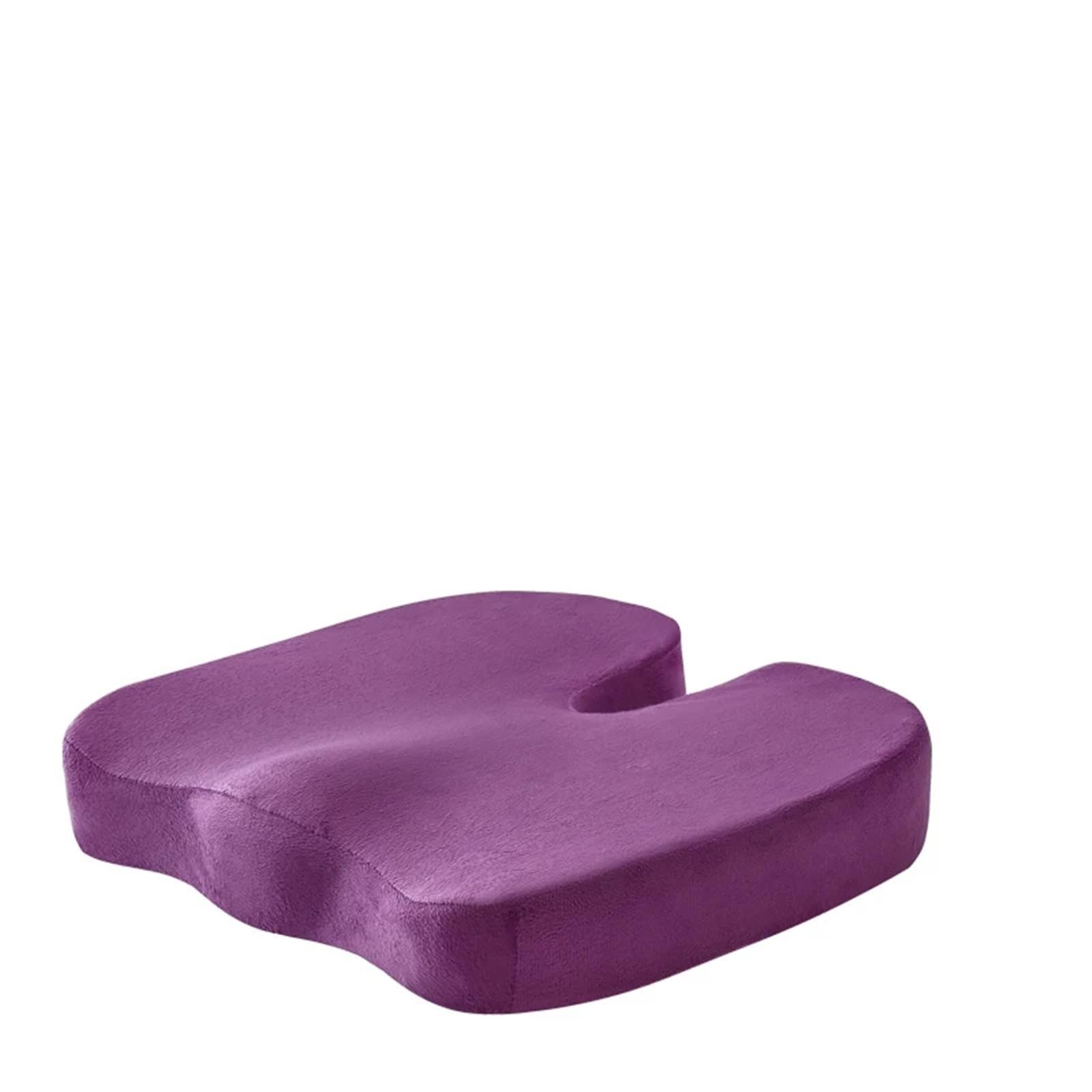 XCFTYRU Office chair cushion， Gel Orthopedic Memory Cushion Foam U Coccyx Travel Seat(Short Plush purple,Memory Foam)