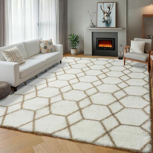 ONASAR Rugs for Living Room Bedroom, 5x8 Fluffy White...