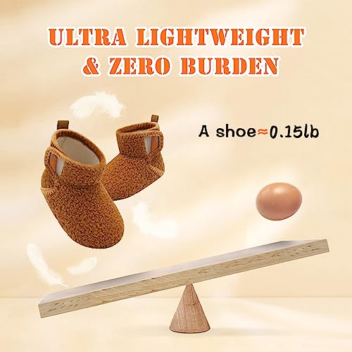 BARERUN Toddler Slippers Girls Boys House Shoes Baby Winter Booties Plush Cozy Kids House Slipper Warm Lightweight Infant Walking Shoes Socks3
