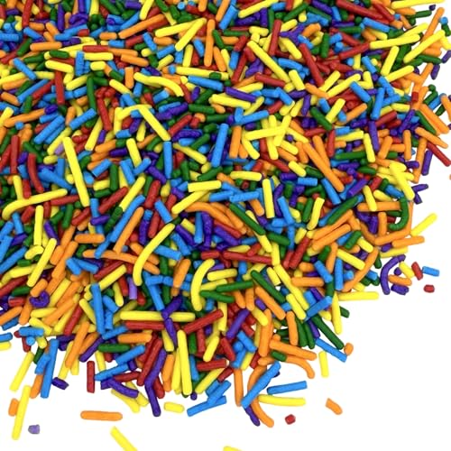 Image of Manvscakes Sprinkles- Edible Cake and Cupcake Sprinkles with Assorted Shapes and Sizes for Parties, Metallic Sprinkle Mix for Cookies, Ice Cream, Cake and Cupcake Decorating, 4 oz (Rainbow multi)