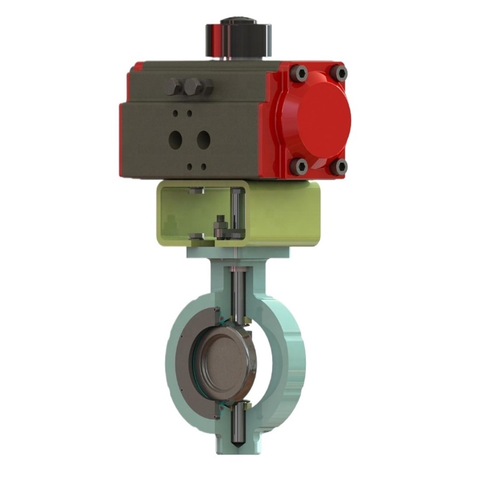 Trgyjgkf One Color Intelligent Flow Control Valve With Pneumatic Double Or Single Acting Actuator Butterfly
