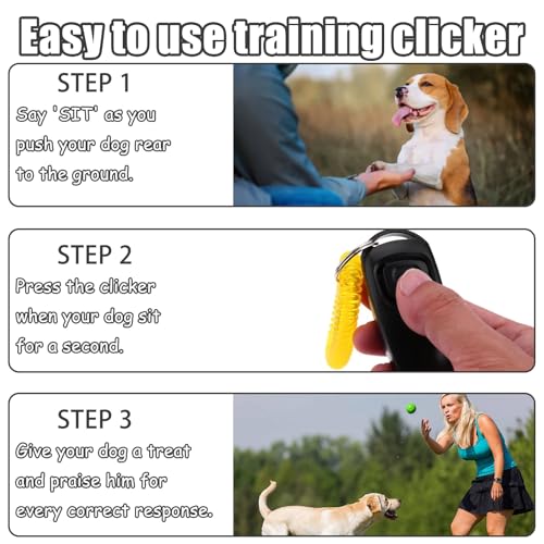 RANYAKE 3er-Pack Rückruf Hundepfeifen-Armband,Hochfrequenz Klicker Hundeklicker Set,Hund-Klicker,2 in 1 Haustier-Trainingsgerät,Hunde- und Katzentrainer mit Handschlaufe
